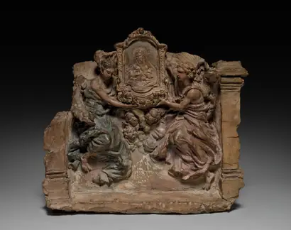 Dokumentasi museum Two Angels and Cherubs Bearing an Icon of Christ. probably by: Paolo Naldini (Italian, 1616–1691).