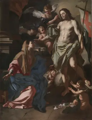 Dokumentasi museum The Risen Christ Appearing to the Virgin. Francesco Solimena (Italian, 1657–1747).