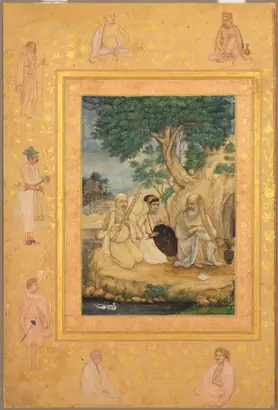 Dokumentasi museum Prince and ascetics, from the Late Shah Jahan Album. attributed to: Govardhan (Indian, active c.1596–1645).