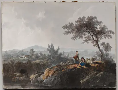 Dokumentasi museum Shepherds in a Landscape. Jean Baptiste Pillement (French, 1728–1808).