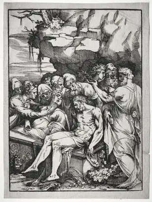 Dokumentasi museum The Entombment. Andrea Schiavone (Italian, c. 1500–1563).