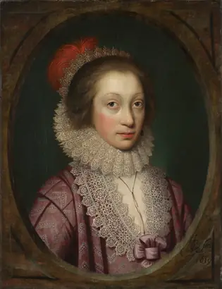 Dokumentasi museum Portrait of a Woman, possibly Elizabeth Boothby. Cornelis Jonson (called Jonson van Ceulen) (British, 1593–1661).