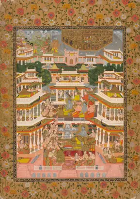 Dokumentasi museum Tiered Court Scene. Chitarman II (Indian, c. 1680–с. 1750).