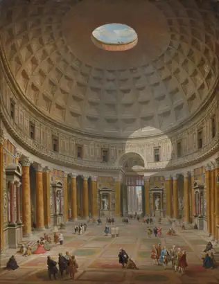 Dokumentasi museum Interior of the Pantheon, Rome. Giovanni Paolo Panini (Italian, 1691–1765).