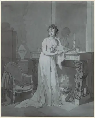 Dokumentasi museum Woman in Front of a Fireplace. Louis Léopold Boilly (French, 1761–1845).