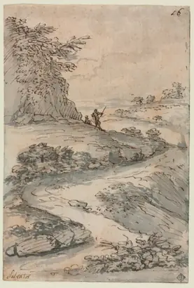 Dokumentasi museum Figures on a Winding Road. Salvator Rosa (Italian, 1615–1673).