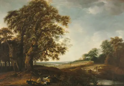 Dokumentasi museum Sleeping Peasants near Fields (Parable of the Weeds). Simon de Vlieger (Dutch, 1601–1653).