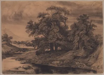 Dokumentasi museum Landscape with Large Trees. Gustave Courbet (French, 1819–1877).