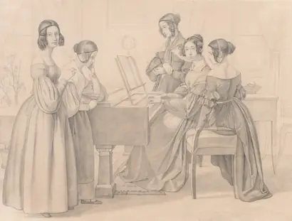 Dokumentasi museum Musicale at the Prellers'. Friedrich Preller (German, 1804–1878).