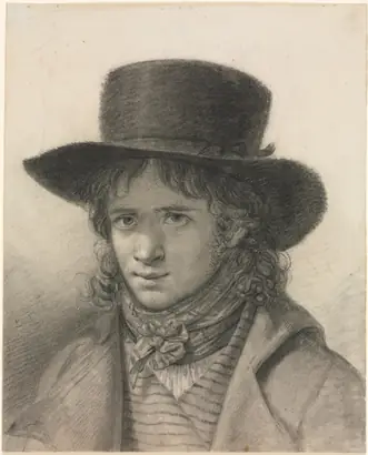 Dokumentasi museum Self-Portrait in a Hat. Anne-Louis Girodet de Roucy-Trioson (French, 1767–1824).