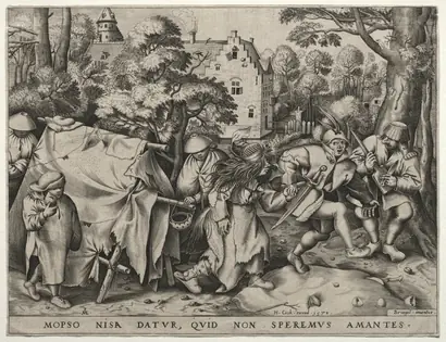 Dokumentasi museum The Wedding of Mopsus and Nisa (The Dirty Bride). engraved by: Pieter van der Heyden (Netherlandish, c. 1530–after 1572); after: Pieter Bruegel (Netherlandish, c. 1525/30–1569).