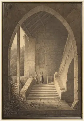 Dokumentasi museum Outer Staircase of a Gothic Ruin. Domenico Quaglio (German, 1787–1837).
