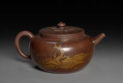 Dokumentasi museum Teapot with Landscape and Imperial Poem. Chen Hanwen (Chinese, active c. 1720s–90s).