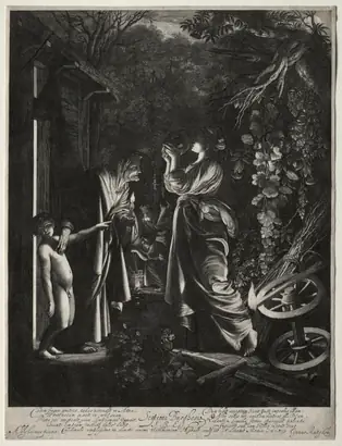 Dokumentasi museum The Mocking of Ceres. Hendrik Goudt (Dutch, 1583–1648); after: Peran menurut katalog: Adam Elsheimer (German, 1578-1610).