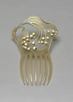 Dokumentasi museum Lily of the Valley Comb. René Lalique (French, 1860–1945).