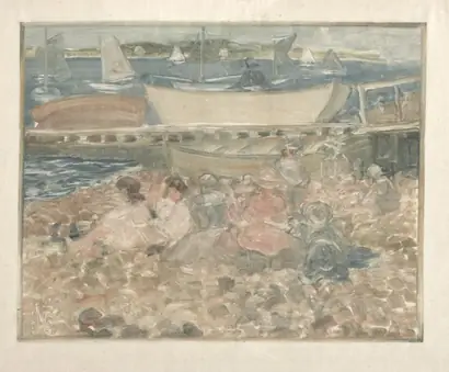 Dokumentasi museum Shipyard: Children Playing. Maurice Prendergast (American, born Newfoundland [now Canada], 1858–1924).
