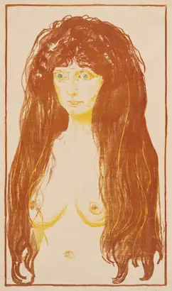 Dokumentasi museum Woman with Red Hair and Green Eyes (The Sin). Edvard Munch (Norwegian, 1863–1944).