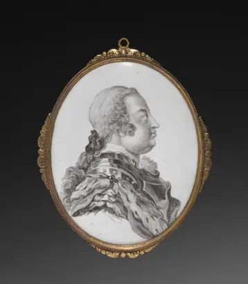 Dokumentasi museum Portrait Miniature of Prince William Augustus, Duke of Cumberland (1721-1765). transfer print by: Simon François Ravenet (French, 1706–1774).