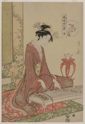 Dokumentasi museum Koto from the series The Six Arts in Fashionable Guise. Chōbunsai Eishi (Japanese, 1756–1829).