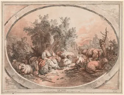 Dokumentasi museum Noon. Gilles Demarteau (French, 1722–1776); after: Jean-Baptiste Marie Hüet (French, 1745–1811).
