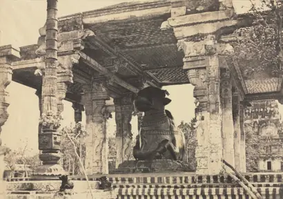 Dokumentasi museum Great Pagoda, Great Bull, Front View, Tanjore, India (Rajarajeshvara Temple), plate 12 from Photographic Views of Tanjore and Trivady (Madras: Madras Presidency). Captain Linnaeus Tripe (British, 1822–1902); published by: Madras Presidency.