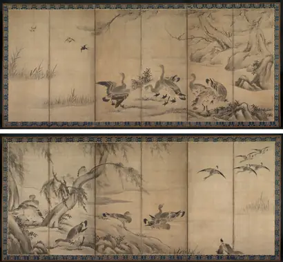 Dokumentasi museum Wild Geese. Kano Sanraku (Japanese, 1559–1635).