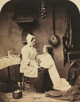 Dokumentasi museum She Runs Home and Tells Her Mother All about It. Henry Peach Robinson (British, 1830–1901).