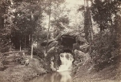 Dokumentasi museum View of the Small Grotto toward the Deer Pond, Bois de Boulogne. Charles Marville (French, 1813–1879).