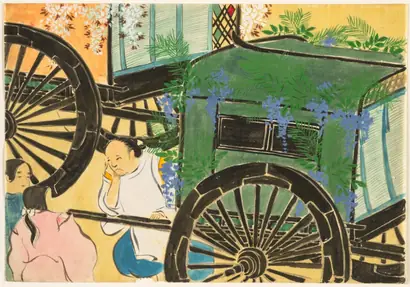 Dokumentasi museum Flowers of a Hundred Worlds (Momoyogusa): Flower-draped Carts. Kamisaka Sekka (Japanese, 1866–1942).