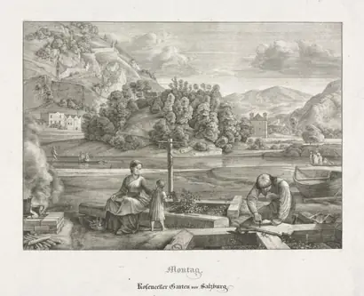 Dokumentasi museum Seven Views in Salzburg and Berchtesgaden: Monday: Rosenecker Garden Salzburg. Ferdinand Olivier (German, 1785–1841).