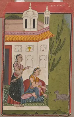 Dokumentasi museum Patamanjari Ragini of Dipak, from a Ragamala. Nama pembuat belum tercantum pada daftar atribusi museum.