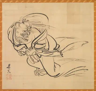 Dokumentasi museum Sketch of Ibaraki-dōji. Shibata Zeshin (Japanese, 1807–1891).