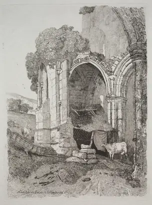 Dokumentasi museum Rievaulx Abbey, Yorkshire. John Sell Cotman (British, 1782–1842).