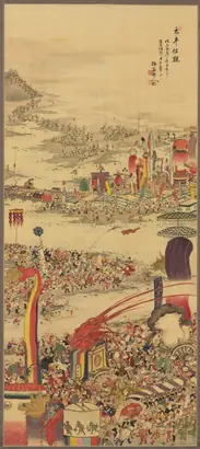 Dokumentasi museum The Sand-Carrying Festival (Sunamochi Matsuri). Sakai Basai (Japanese, dates unknown).