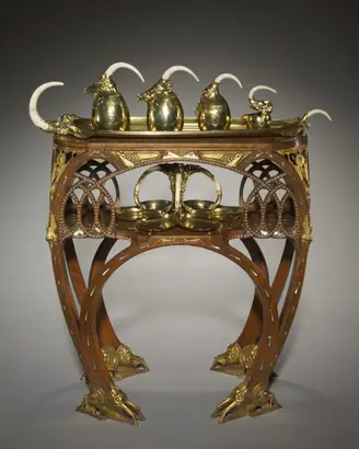 Dokumentasi museum Tea Table. cabinetmaker: Carlo Bugatti (Italian, 1856–1940).
