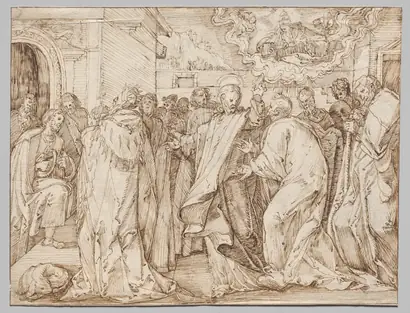 Dokumentasi museum The Parable of the Tribute Money. Master of the Egmont Albums (Netherlandish, 1480-1620).