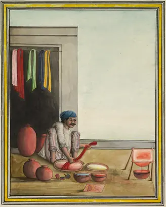 Dokumentasi museum Man Dyeing Cloth. Nama pembuat belum tercantum pada daftar atribusi museum.
