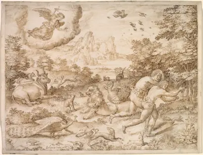 Dokumentasi museum The Expulsion from Paradise. Jan Wierix (Flemish, c. 1549–after 1615).