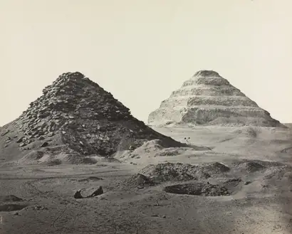 Dokumentasi museum The Pyramids of Saqqara, from the Northeast. Francis Frith (British, 1822–1898); published by: William Mackenzie.
