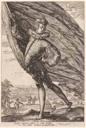 Dokumentasi museum The Standard Bearer, Turned to Left. Hendrick Goltzius (Dutch, 1558–1617).