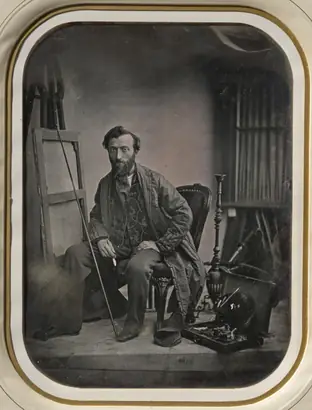 Dokumentasi museum Self-Portrait in Painting Studio. Camille Dolard (French, 1810–1884).