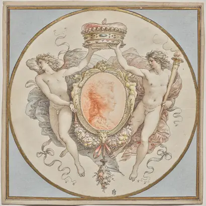 Dokumentasi museum Portrait of a Lady with an Elaborate Cartouche. Giuseppe Cades (Italian, 1750–1799).
