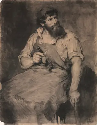 Dokumentasi museum Smithy, study for "Das Gericht". Samuel H. Crone (American, 1858–1913).