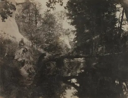 Dokumentasi museum Landscape with Seated Figure on Stream Bank. Frank Chauvassaignes (French).
