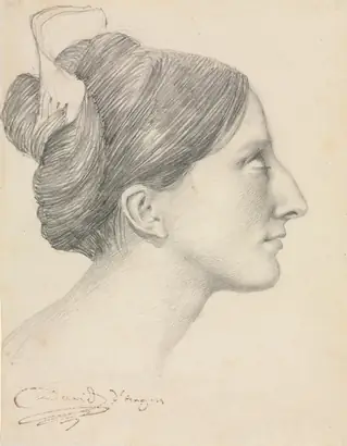 Dokumentasi museum Head of a Woman in Profile (George Sand). Pierre-Jean David d'Angers (French, 1788–1856).
