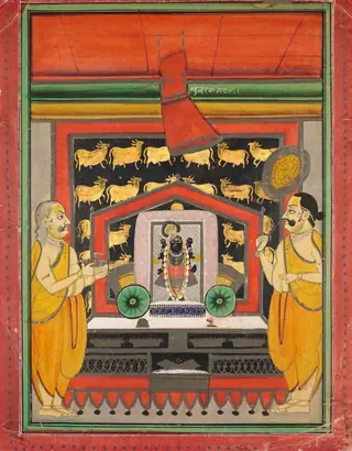 Dokumentasi museum Worship of Dvaraka Nathji at Kankroli. Nama pembuat belum tercantum pada daftar atribusi museum.