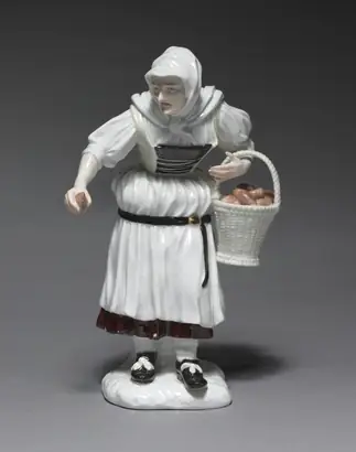 Dokumentasi museum Peasant Woman. manufacturer: Meissen Porcelain Factory (German, est. c. 1710); modeled by: Johann Joachim Kändler (German, 1706–1768); and/or: modeled by: Peter Reinicke (German, 1715–1768).