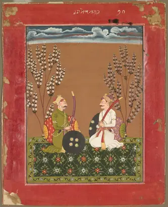 Dokumentasi museum Surmananda Ragaputra of Hindol, from a Ragamala. Nama pembuat belum tercantum pada daftar atribusi museum.