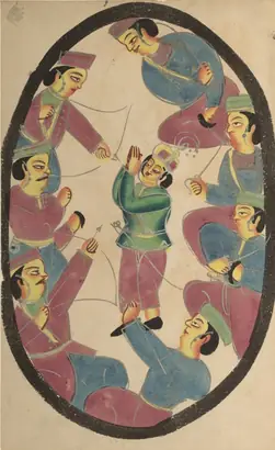 Dokumentasi museum Seven Heroes or Warriors Killing Abhimanya, Son of Arjuna. Nama pembuat belum tercantum pada daftar atribusi museum.