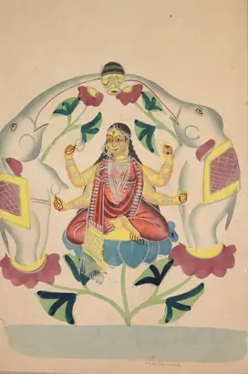 Dokumentasi museum Gajalakshmi: Lakshmi with Elephants. Nama pembuat belum tercantum pada daftar atribusi museum.